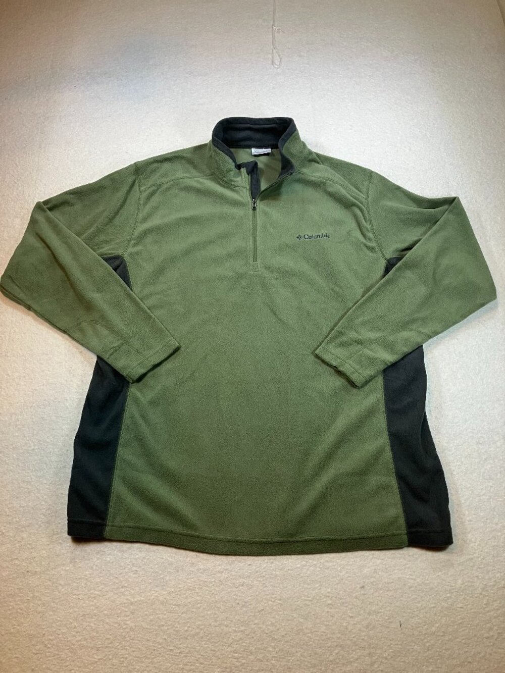 Columbia Green Heathered Fleece 1/4 Zip Pullover Sweatshirt Women's XL Gorpcore